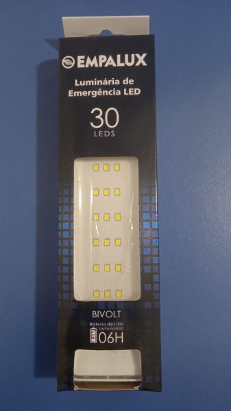 ILUMINAÇÃO DE EMERGÊNCIA LED 30 LUMENS